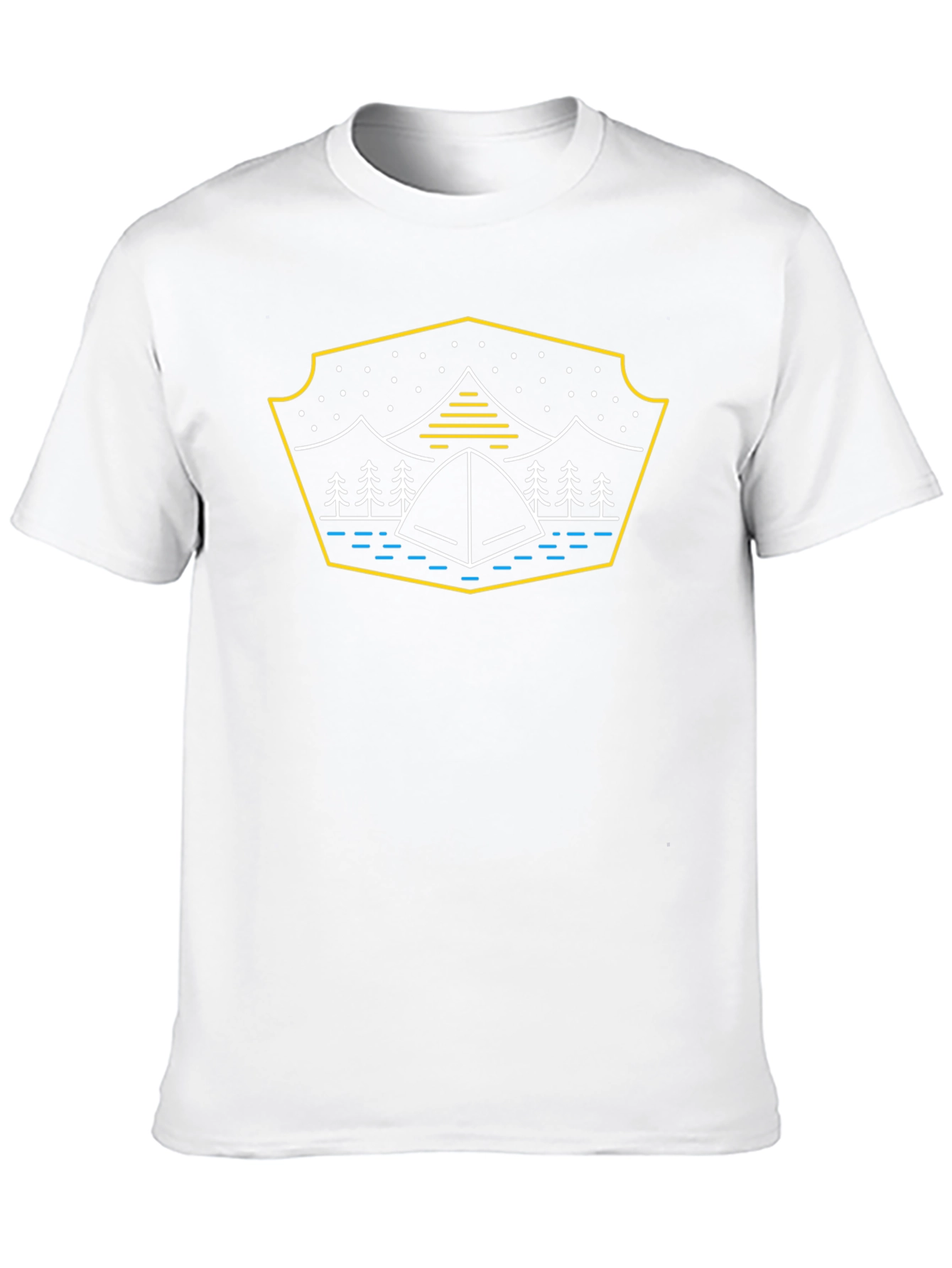 Camping Tent Graphic T-Shirt - Black