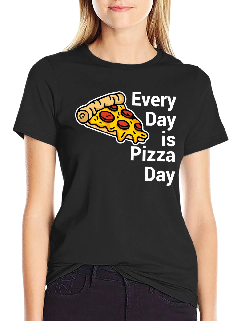 Every Day is Pizza Day Black T-Shirt