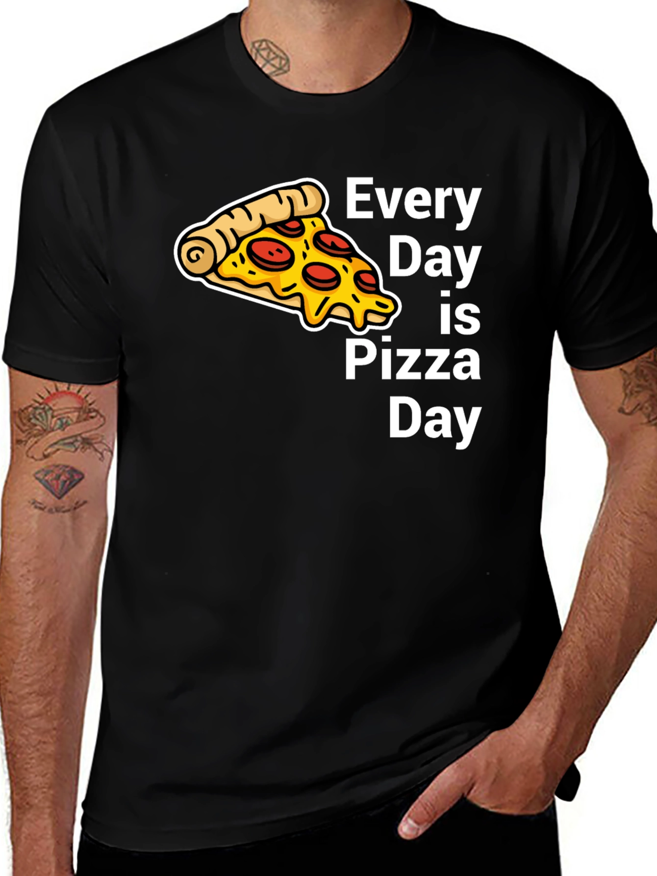 Every Day is Pizza Day Black T-Shirt