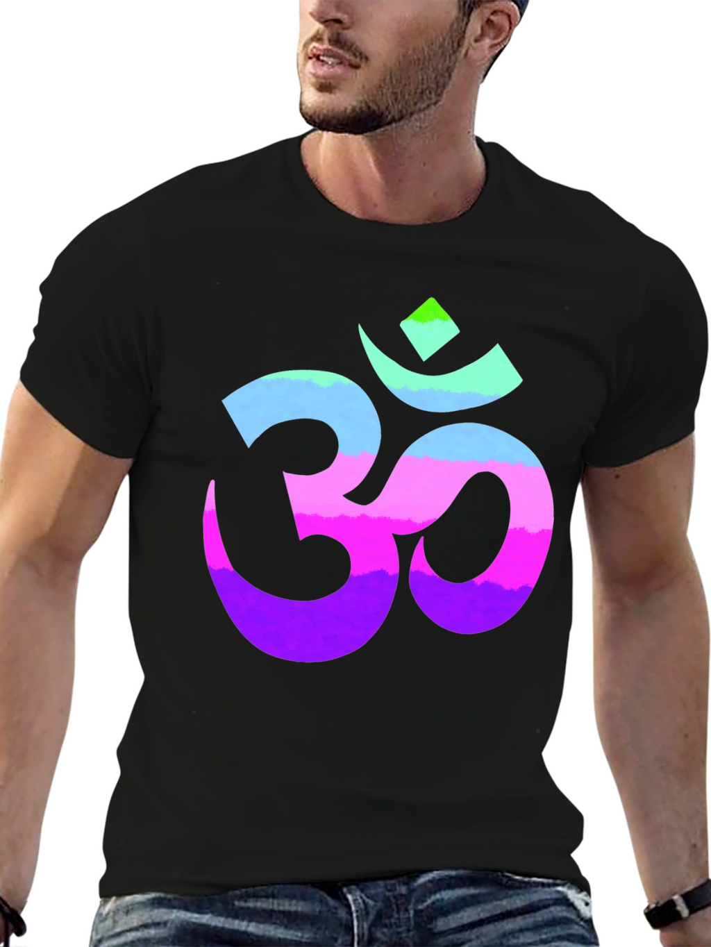 Om Symbol Graphic Tee - Spiritual Black T-Shirt