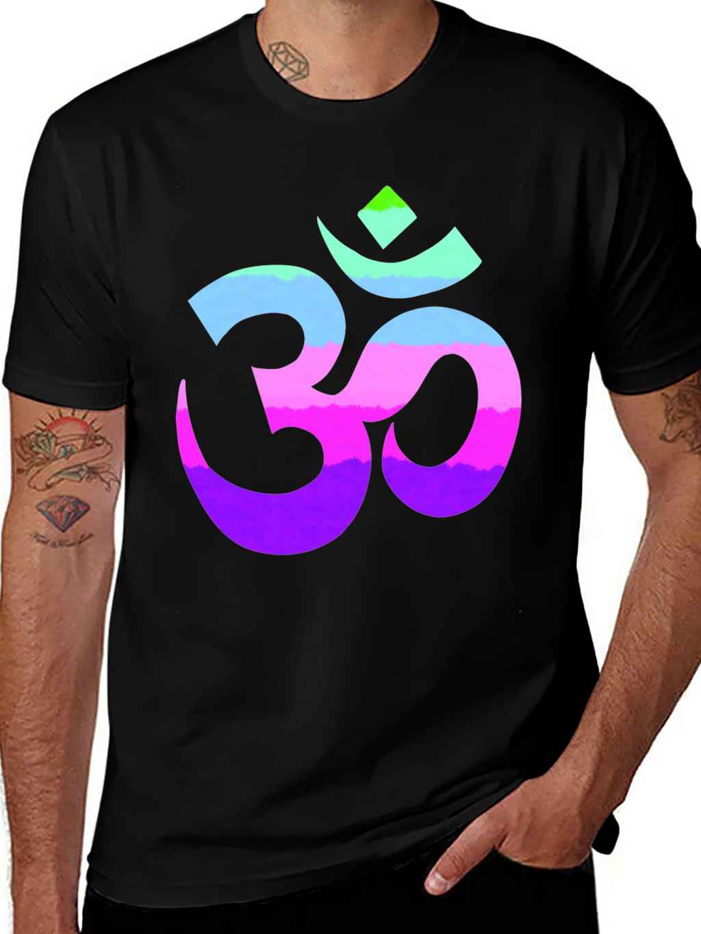Om Symbol Graphic Tee - Spiritual Black T-Shirt