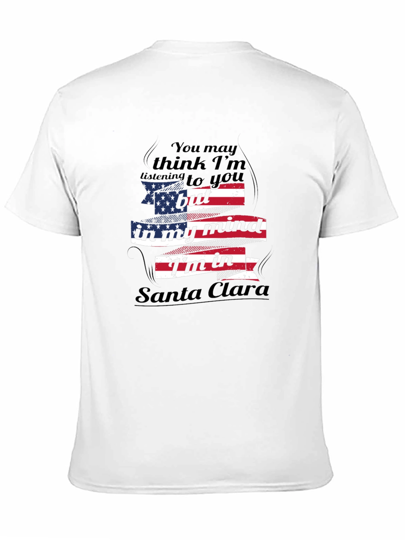 Santa Clara Mind USA Flag Graphic Tee