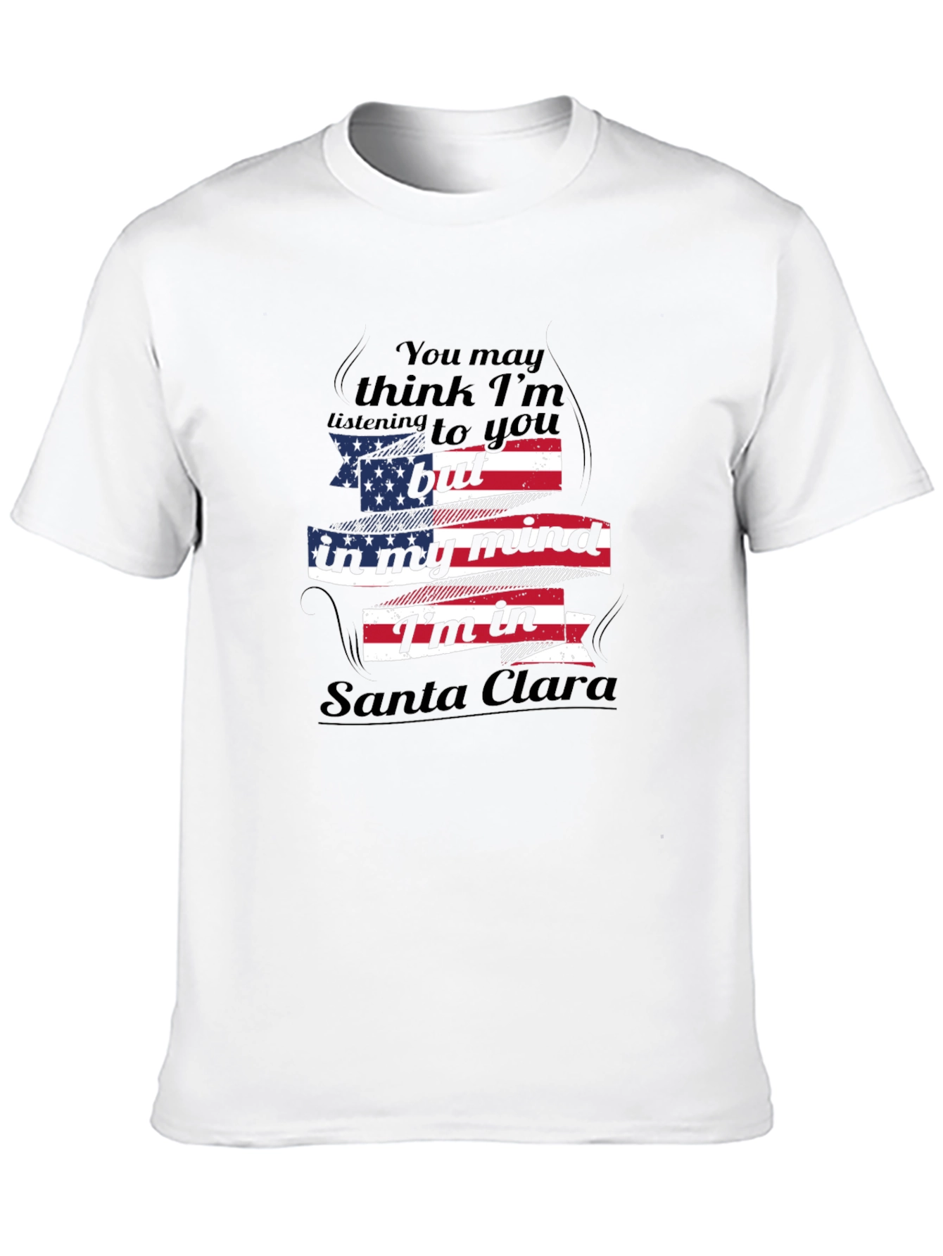 Santa Clara Mind USA Flag Graphic Tee