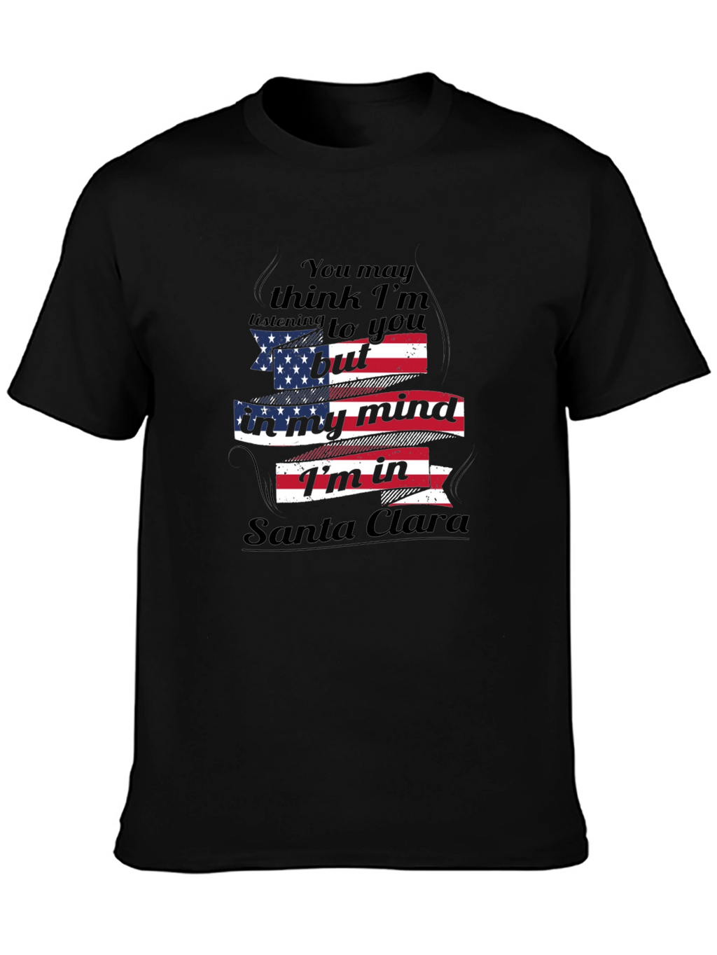 Santa Clara Mind USA Flag Graphic Tee