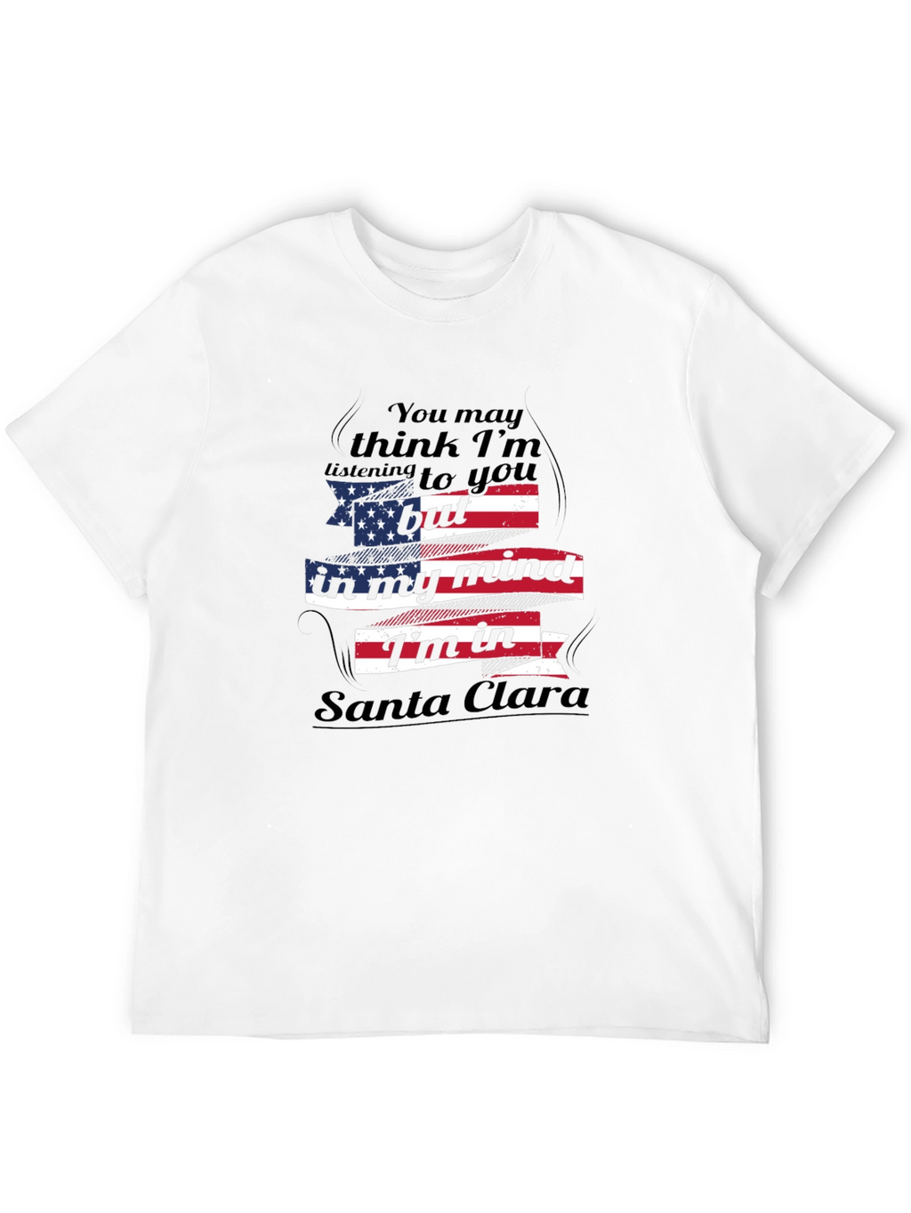 Santa Clara Mind USA Flag Graphic Tee