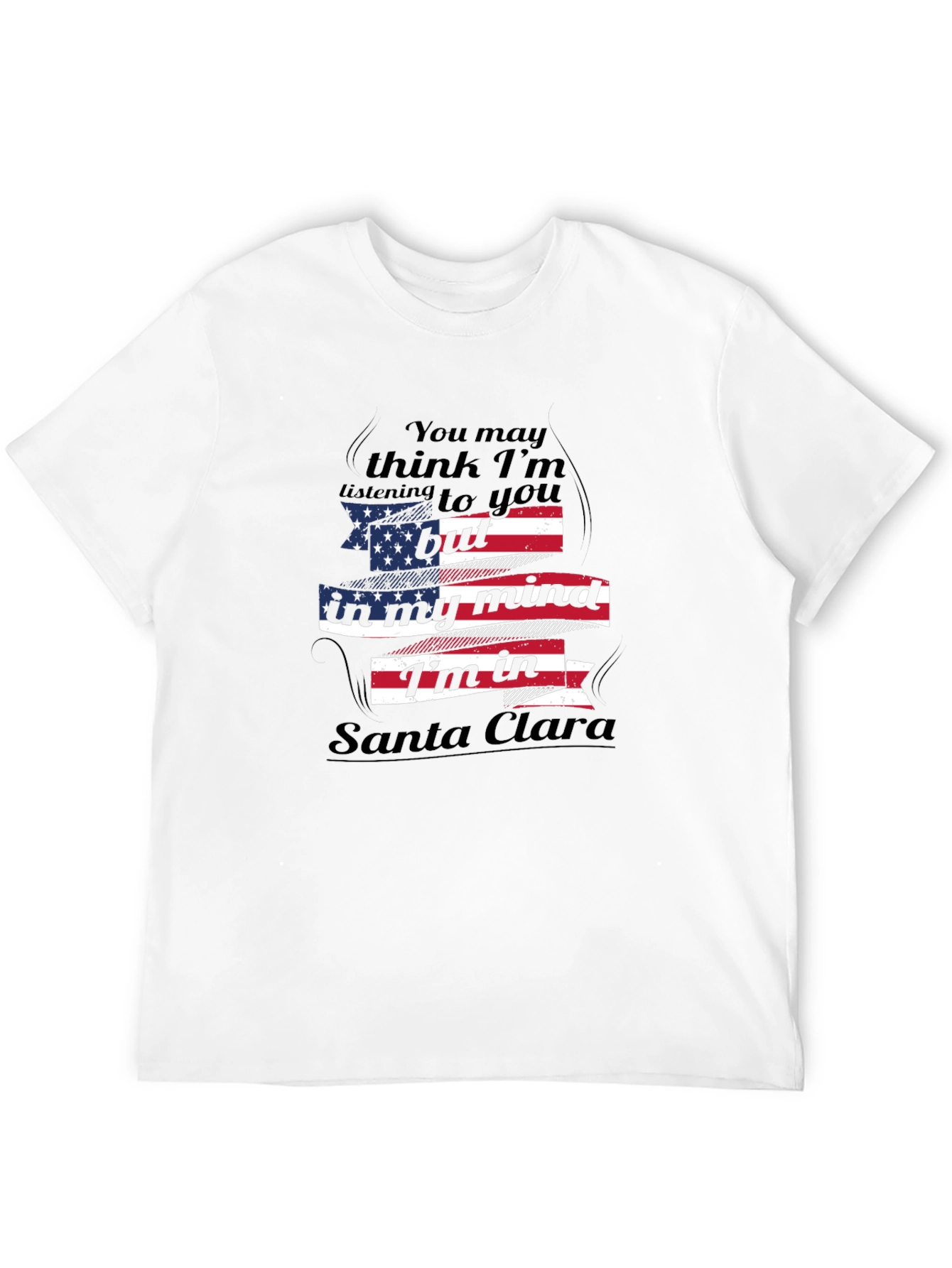 Santa Clara Mind USA Flag Graphic Tee