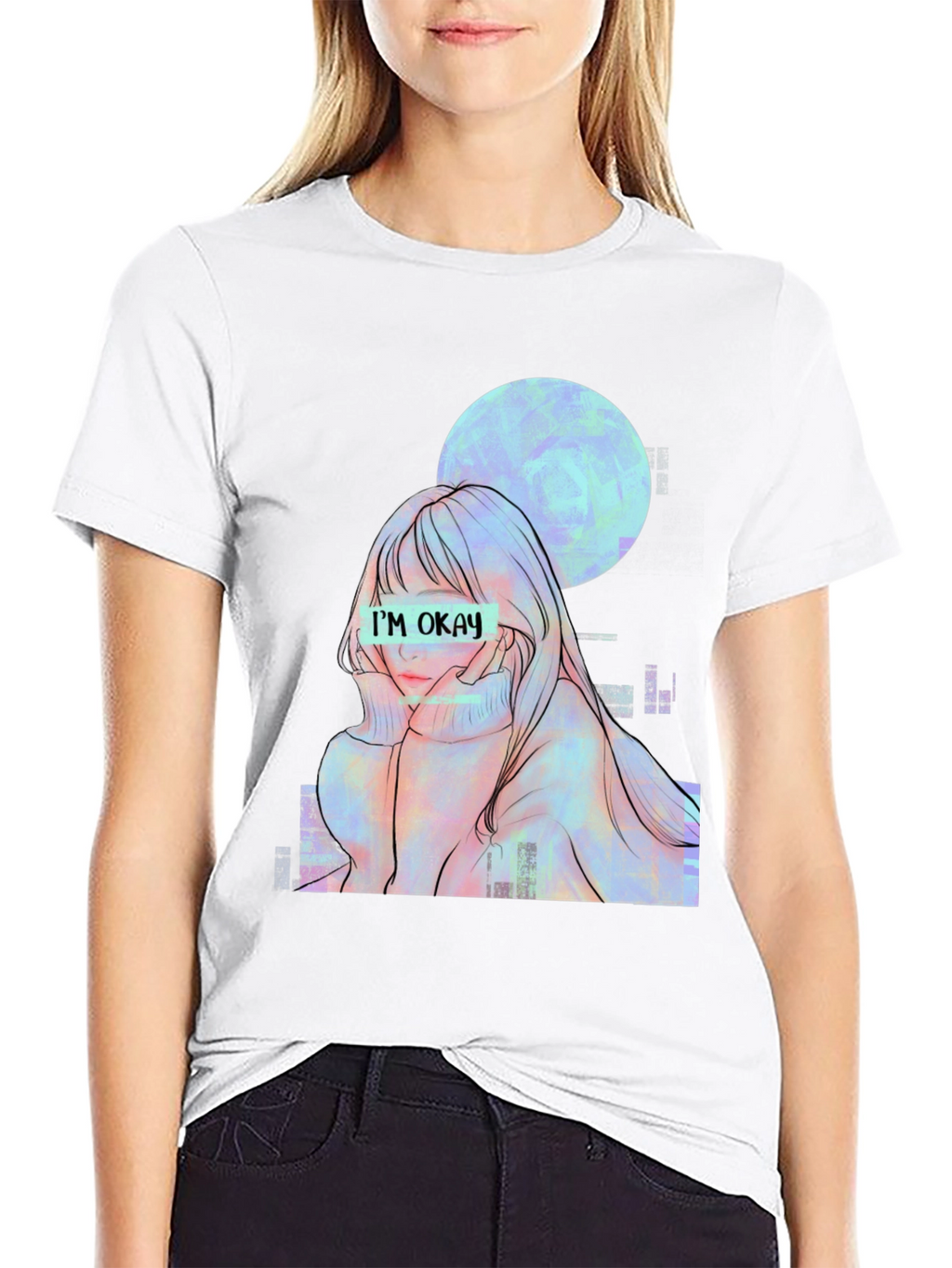 Im Okay Anime Girl Graphic Tee