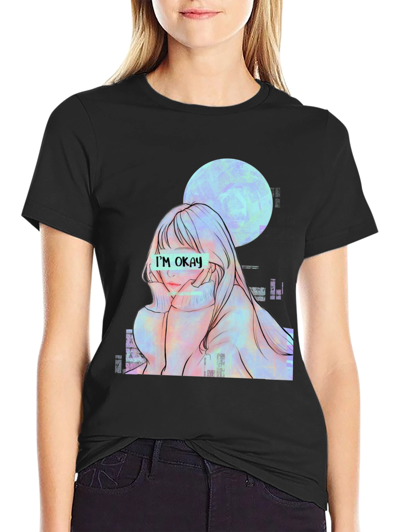 Im Okay Anime Girl Graphic Tee