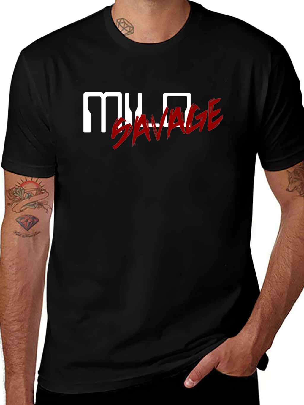MYLO Savage Graphic Print Black T-Shirt
