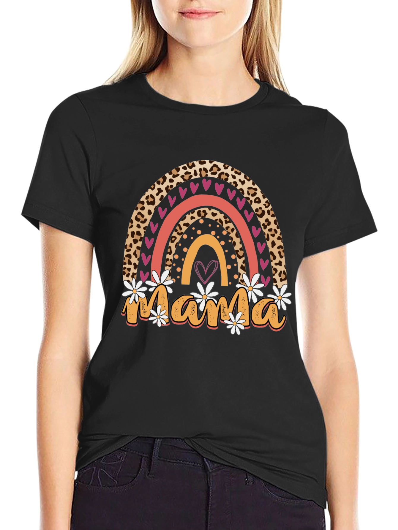 Mama Leopard Rainbow T-Shirt