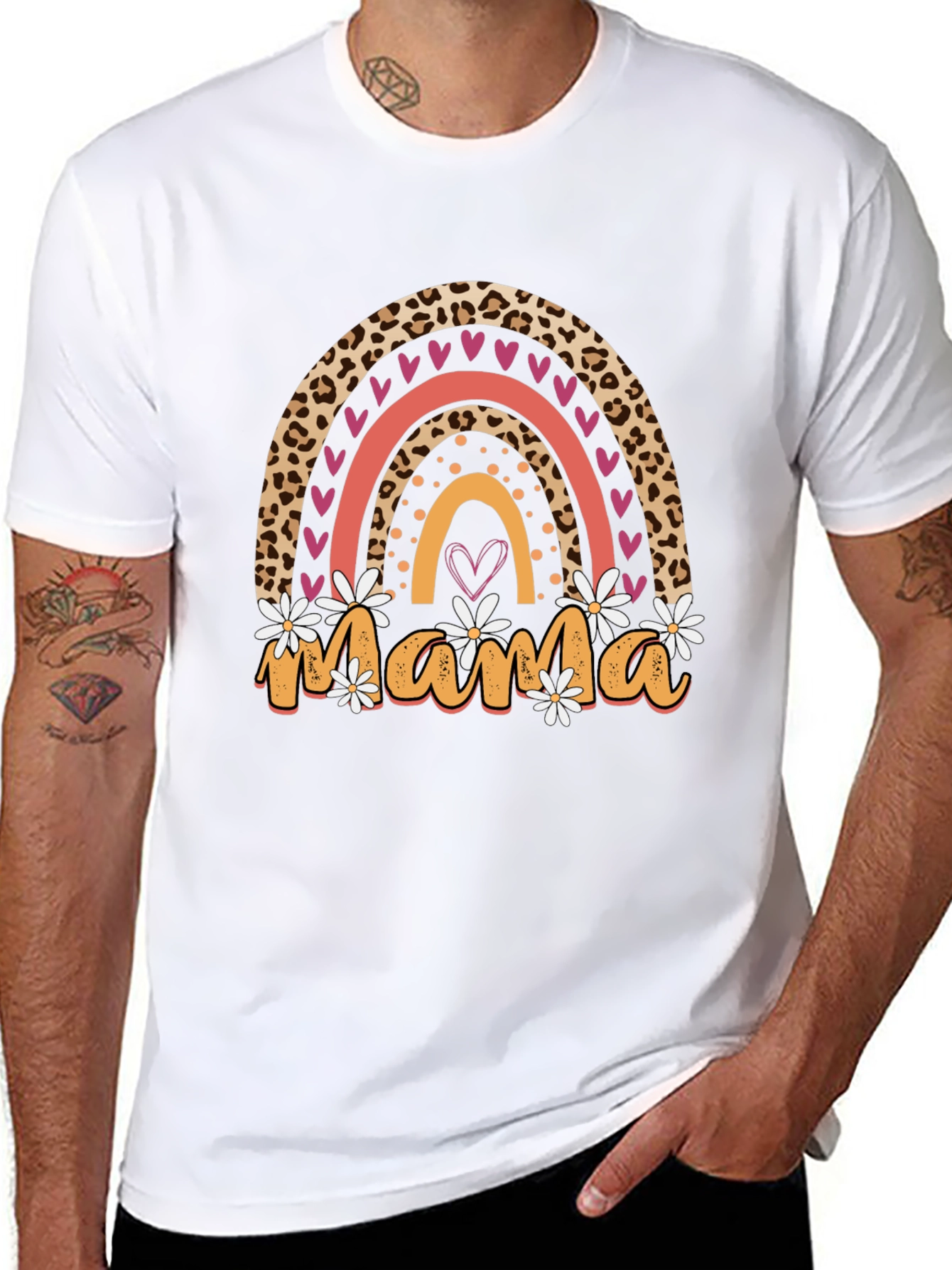 Mama Leopard Rainbow T-Shirt
