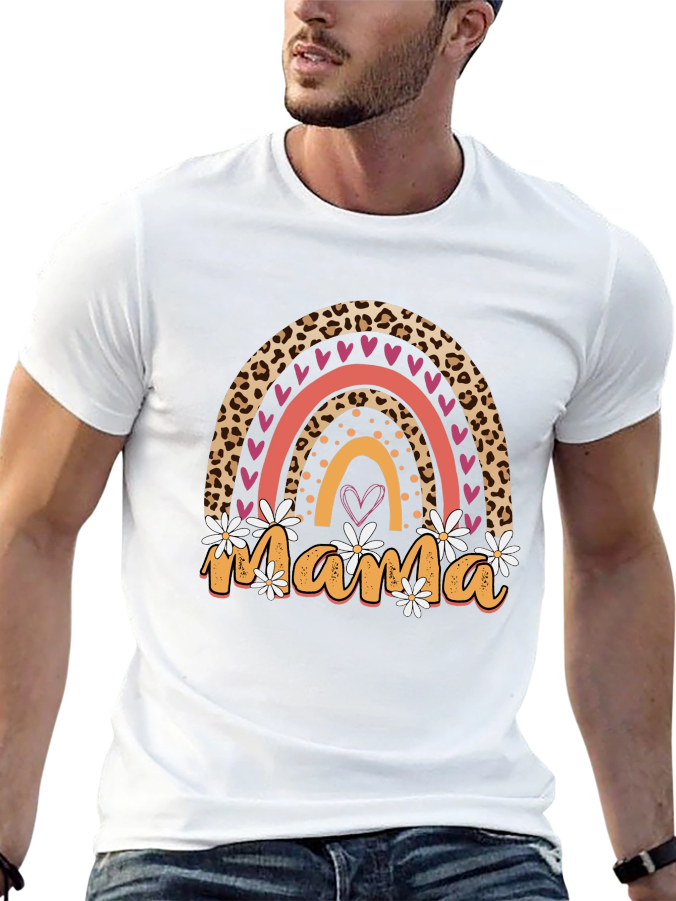 Mama Leopard Rainbow T-Shirt