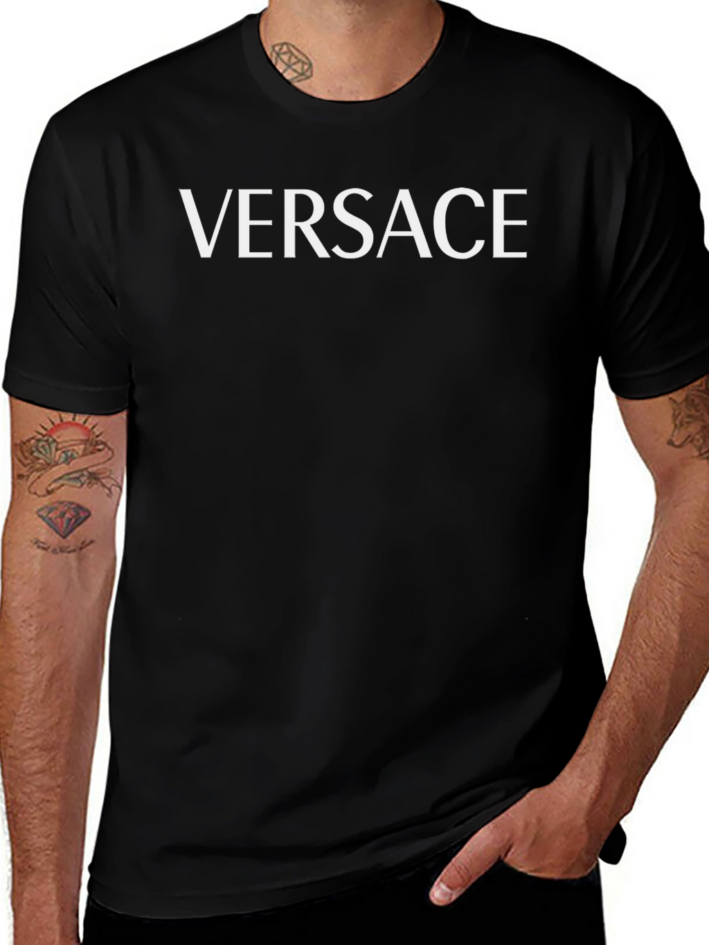 Versace Print Black T-Shirt - Stylish & Comfortable