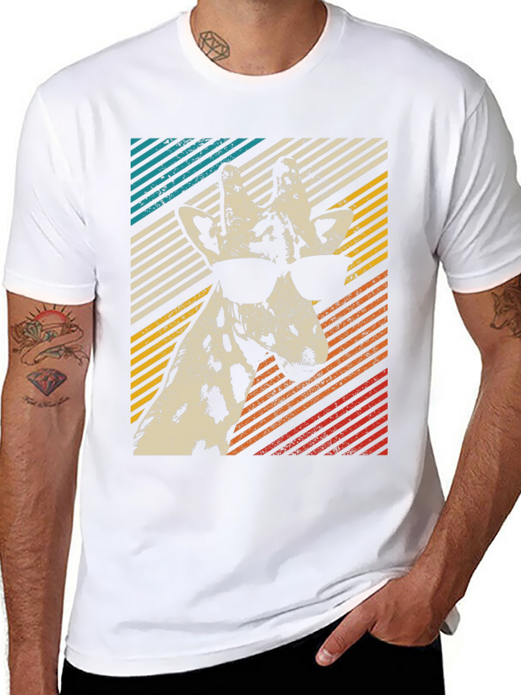 Cool Giraffe Retro T-Shirt