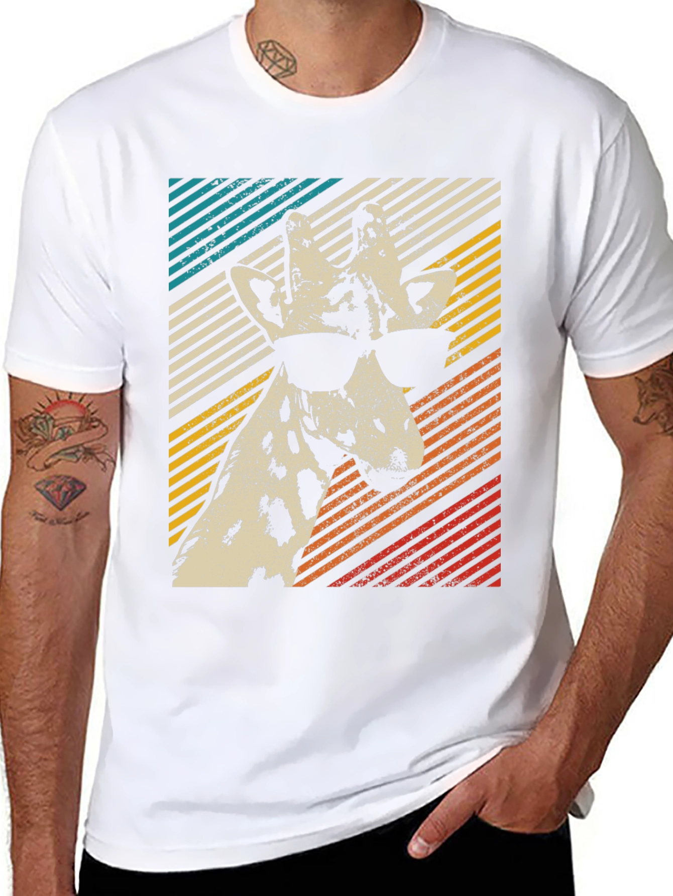Cool Giraffe Retro T-Shirt