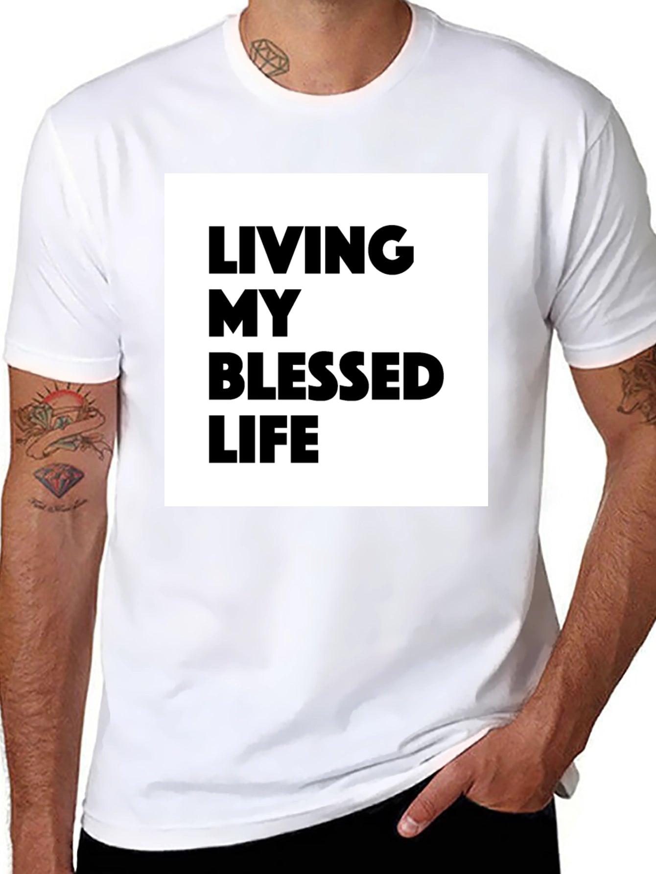 Blessed Life Graphic Tee - Black Cotton T-Shirt