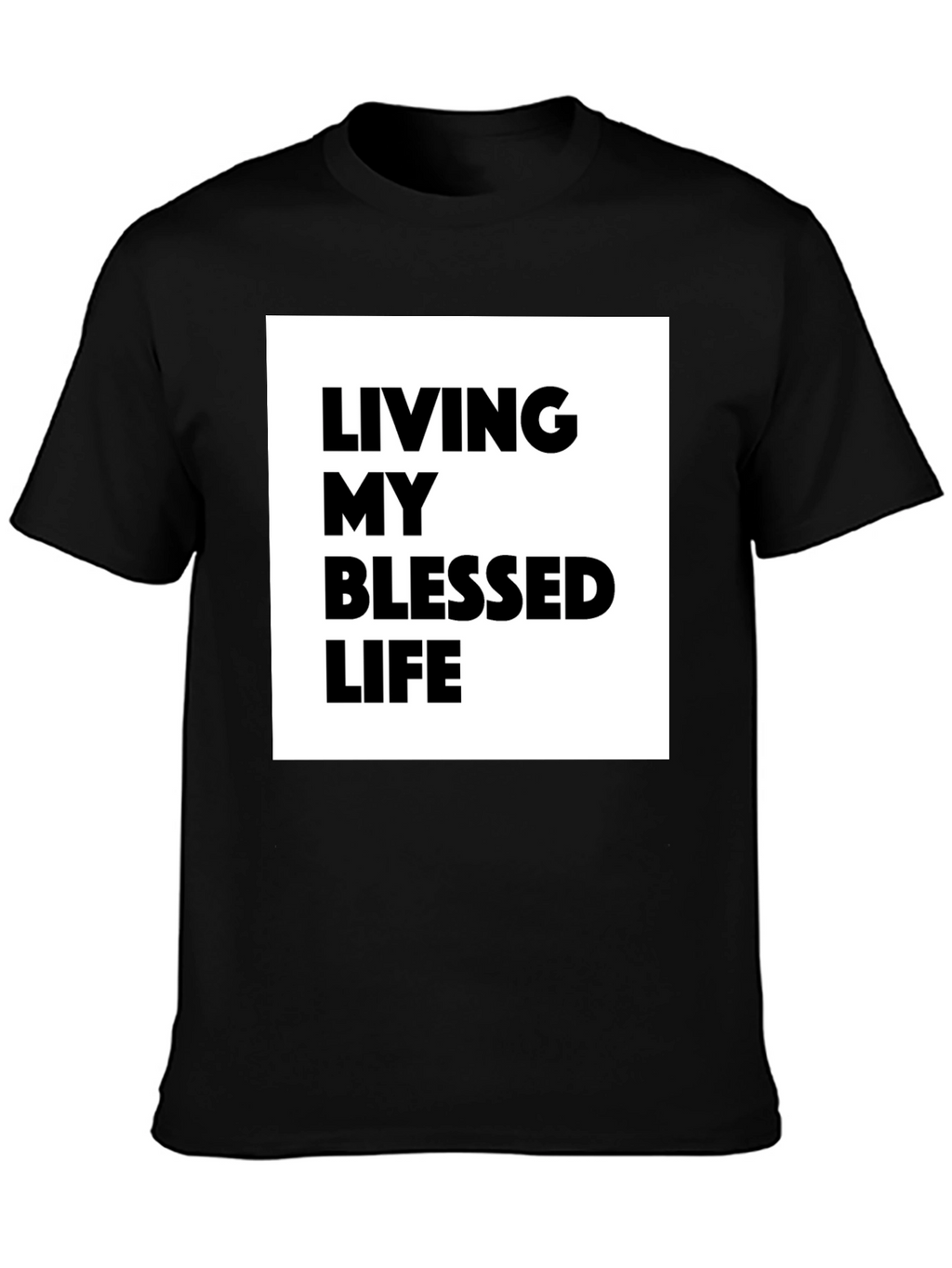 Blessed Life Graphic Tee - Black Cotton T-Shirt