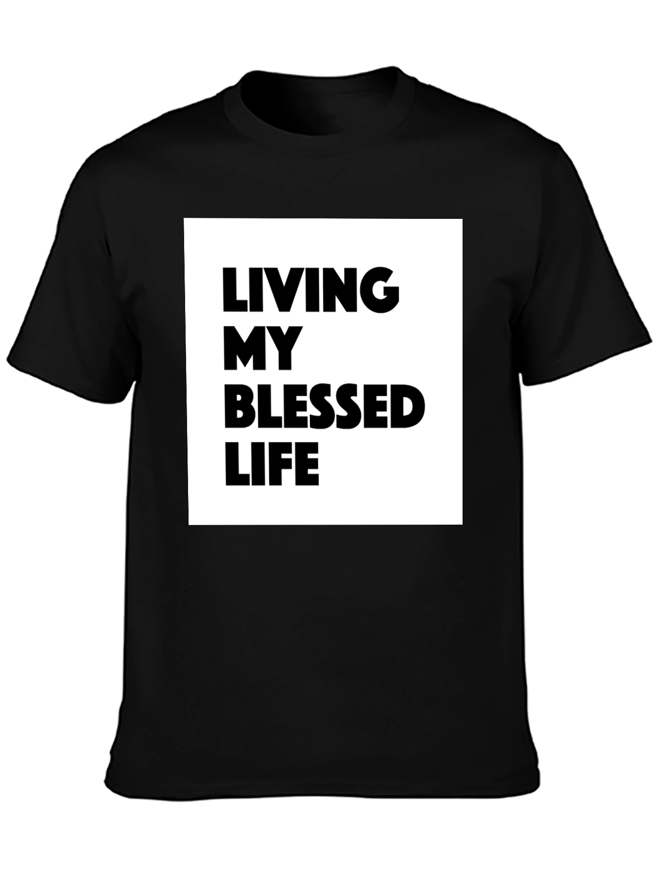 Blessed Life Graphic Tee - Black Cotton T-Shirt