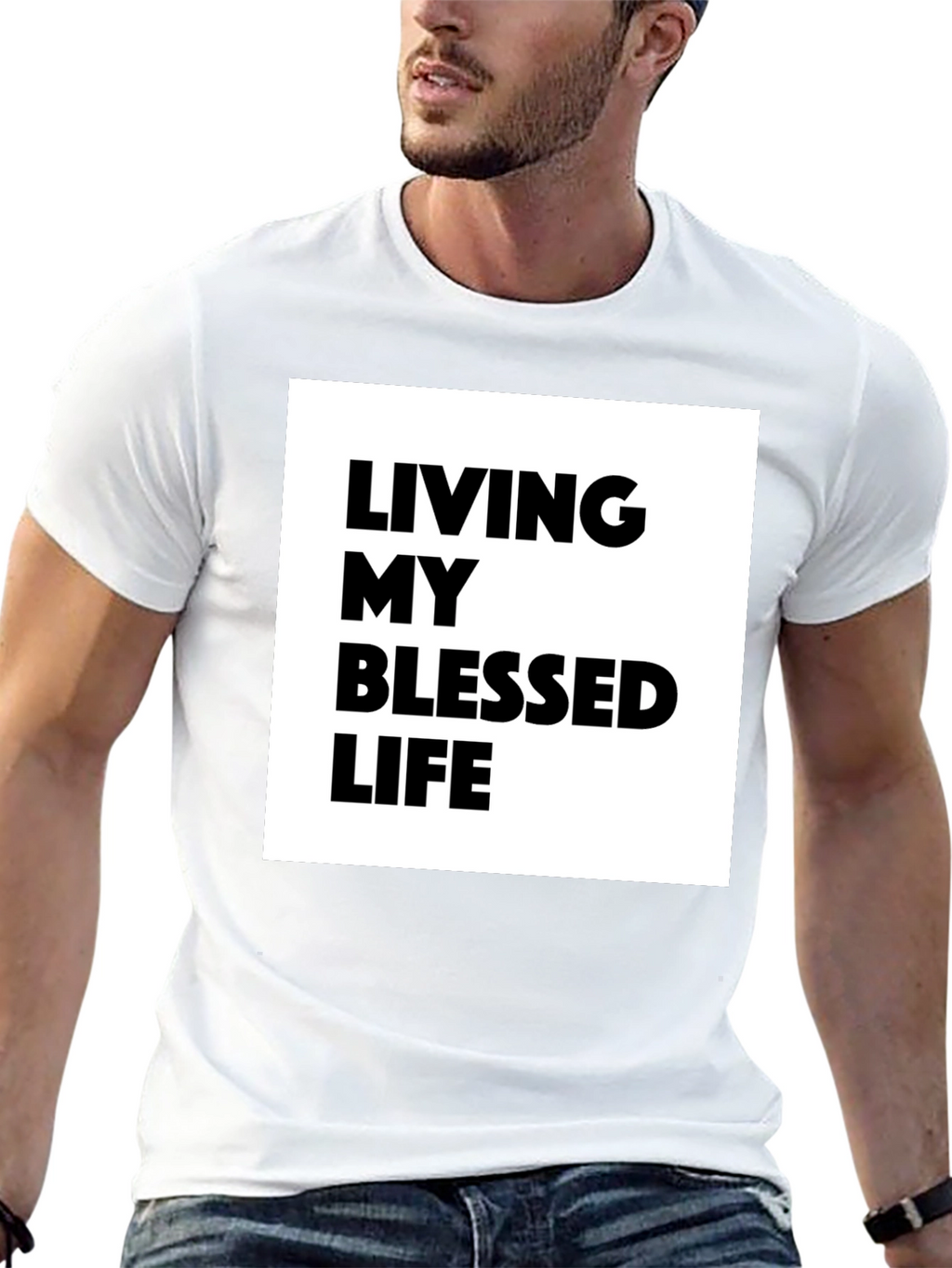 Blessed Life Graphic Tee - Black Cotton T-Shirt