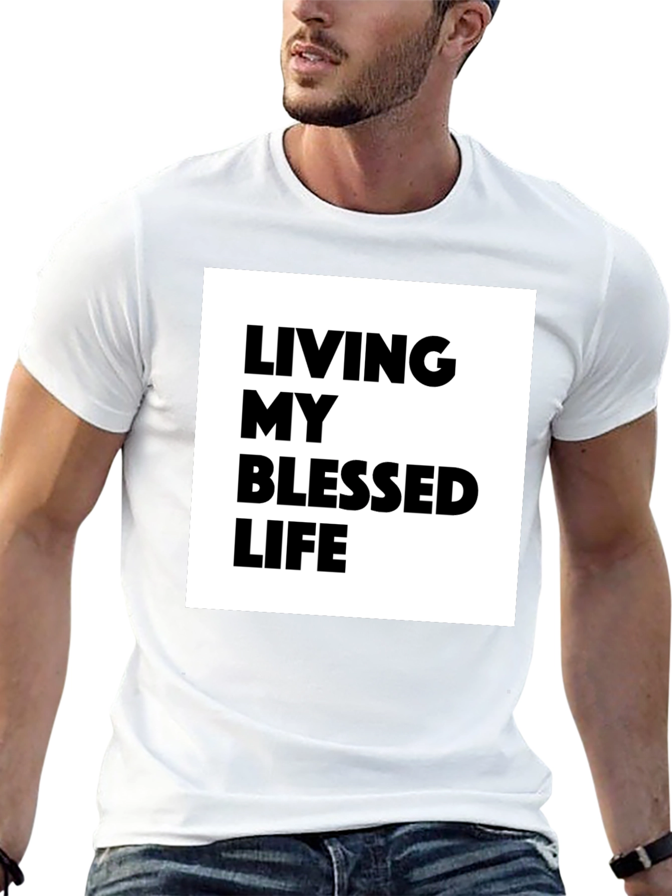 Blessed Life Graphic Tee - Black Cotton T-Shirt