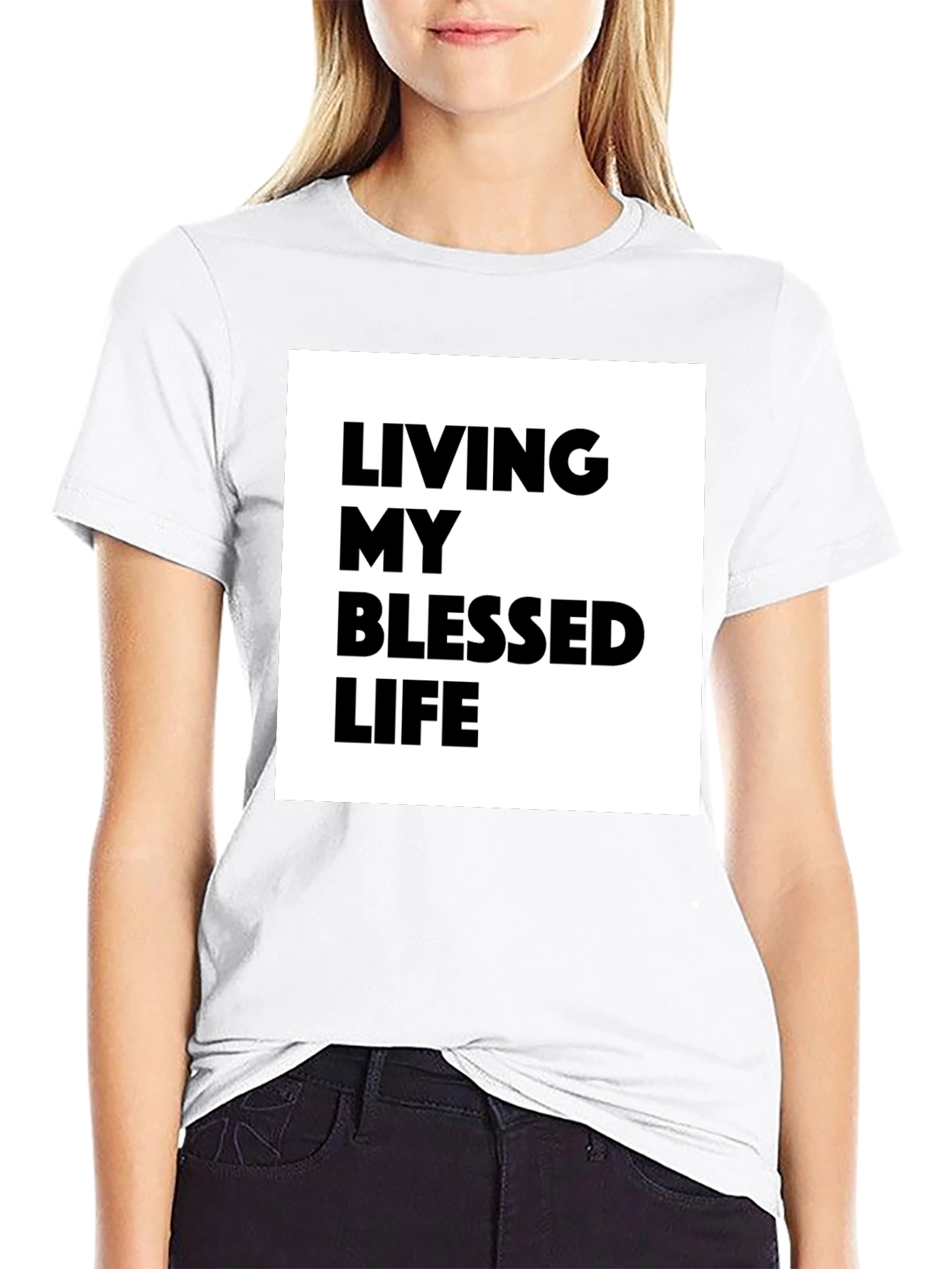 Blessed Life Graphic Tee - Black Cotton T-Shirt