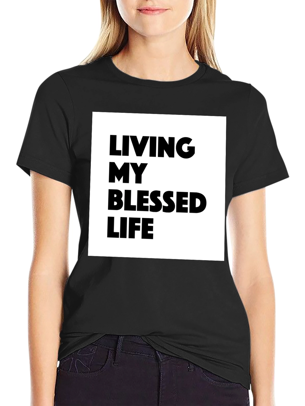 Blessed Life Graphic Tee - Black Cotton T-Shirt
