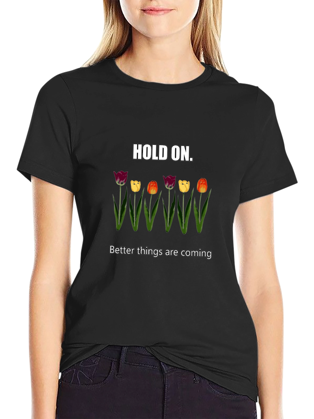Hold On Tulips Graphic Tee - Unisex Comfort
