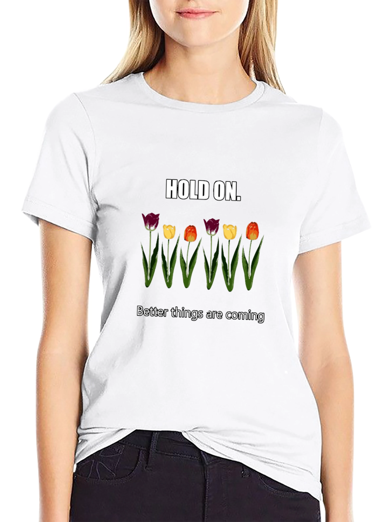 Hold On Tulips Graphic Tee - Unisex Comfort