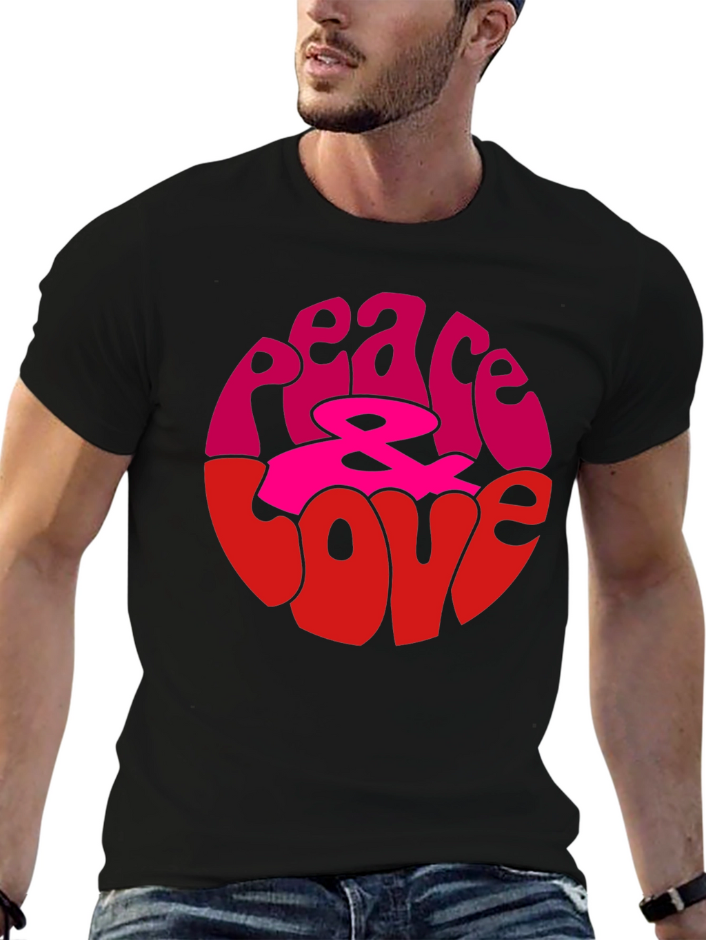 Peace & Love Graphic Tee - Retro Style