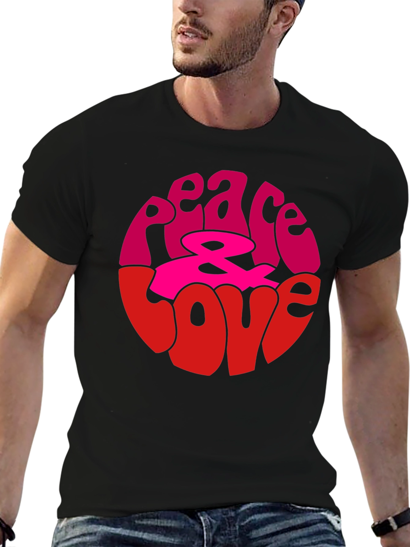 Peace & Love Graphic Tee - Retro Style