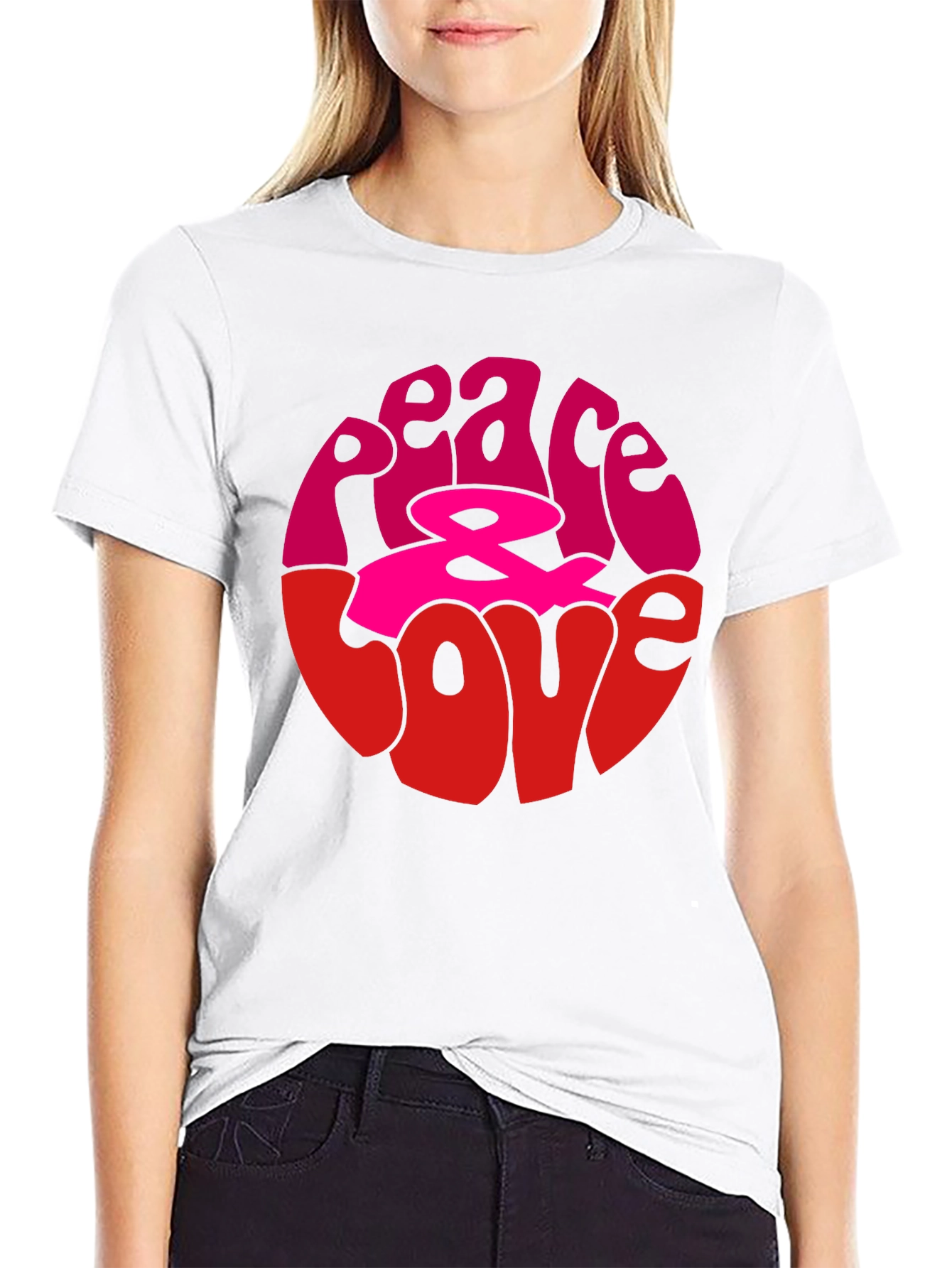Peace & Love Graphic Tee - Retro Style