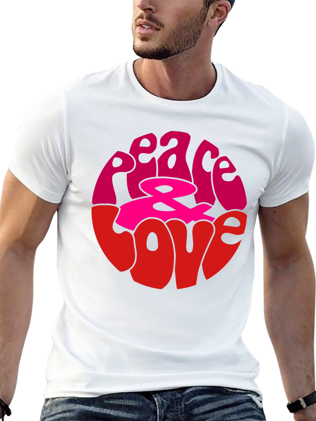 Peace & Love Graphic Tee - Retro Style
