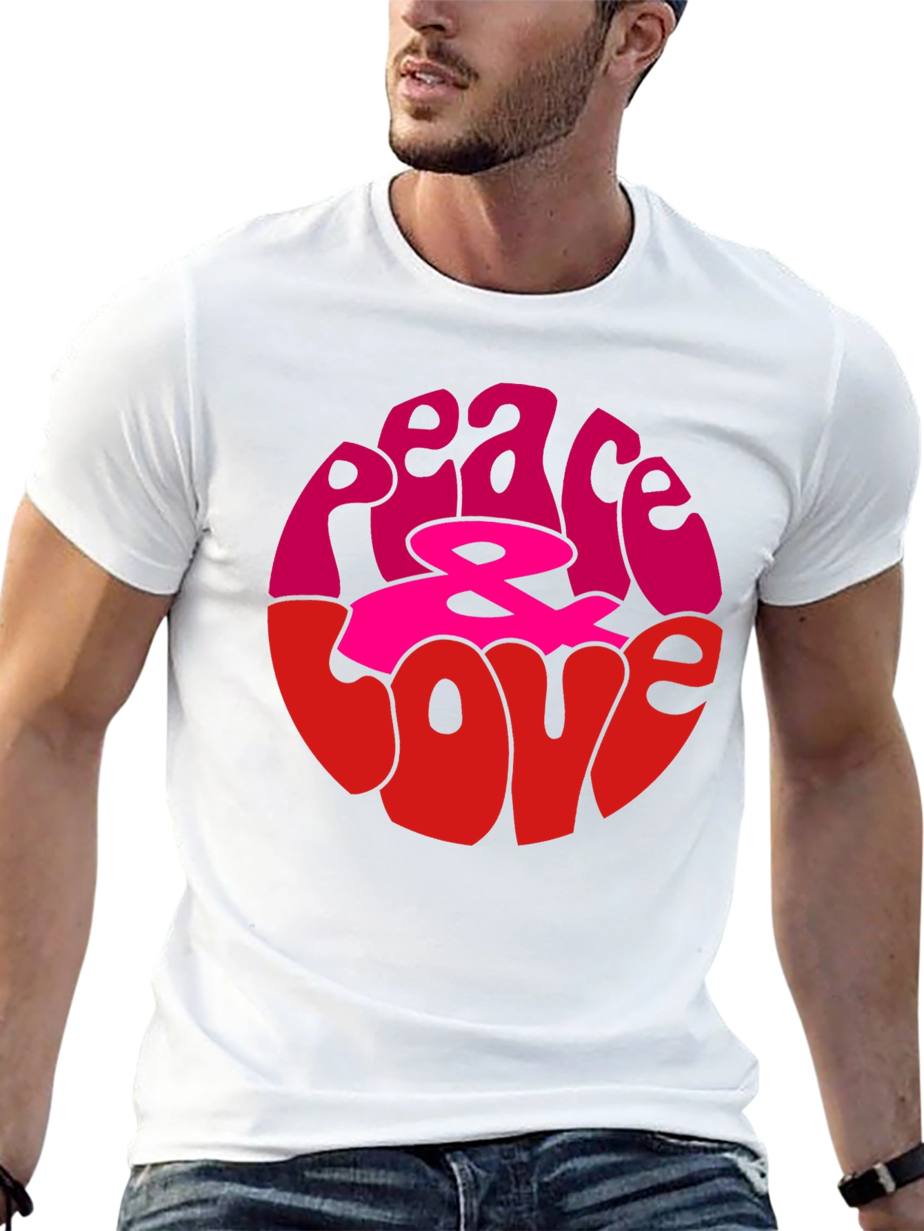 Peace & Love Graphic Tee - Retro Style
