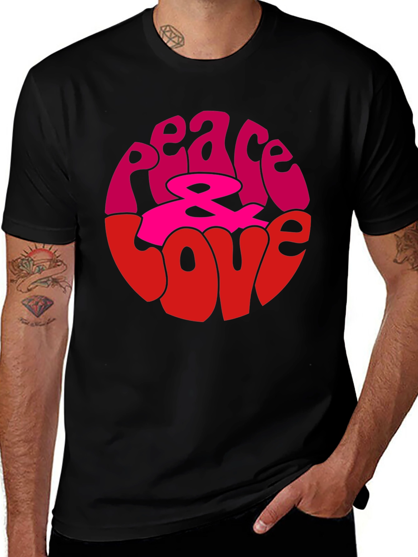 Peace & Love Graphic Tee - Retro Style