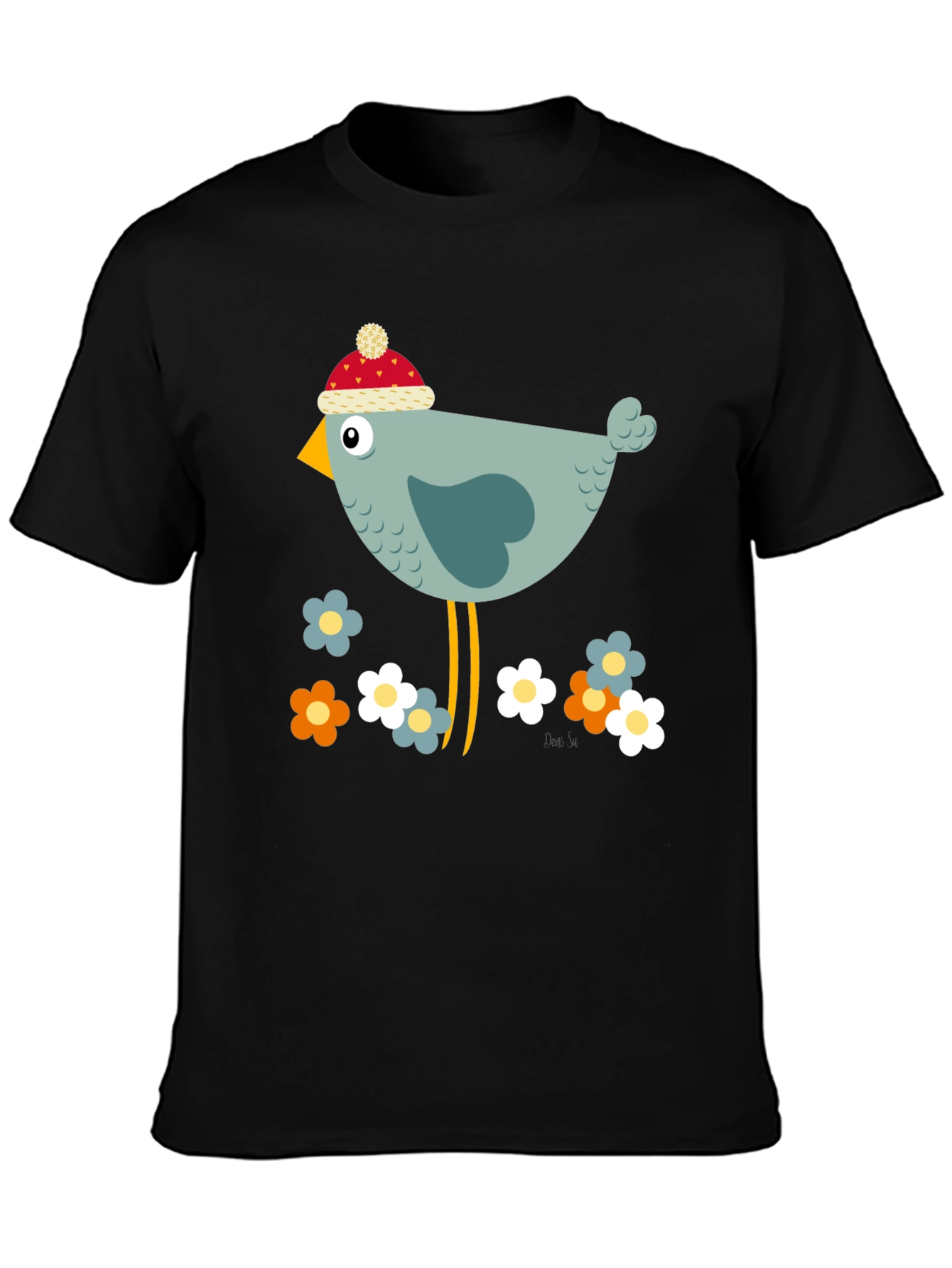 Cartoon Bird Graphic Tee - Whimsical Bird Lovers T-Shirt