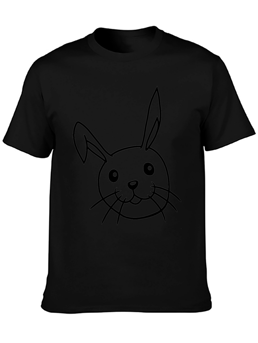 Cute Bunny Graphic Black T-Shirt - Soft Cotton Blend