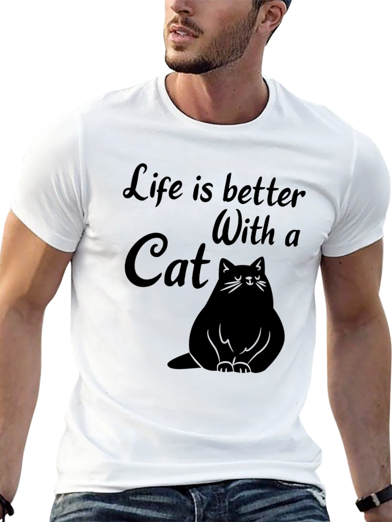Life is Better With a Cat Graphic T-Shirt