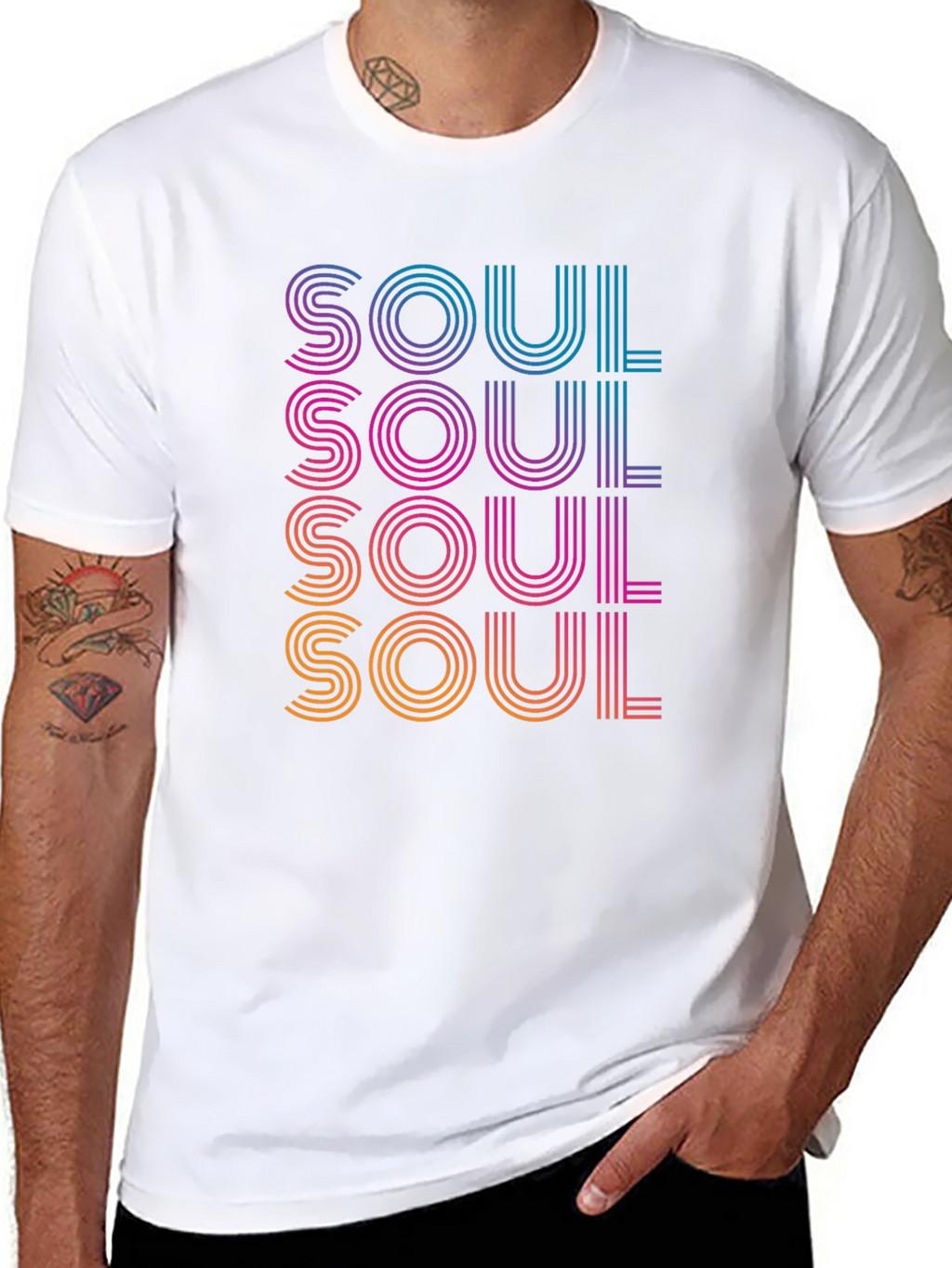 Retro Soul Graphic Black T-Shirt