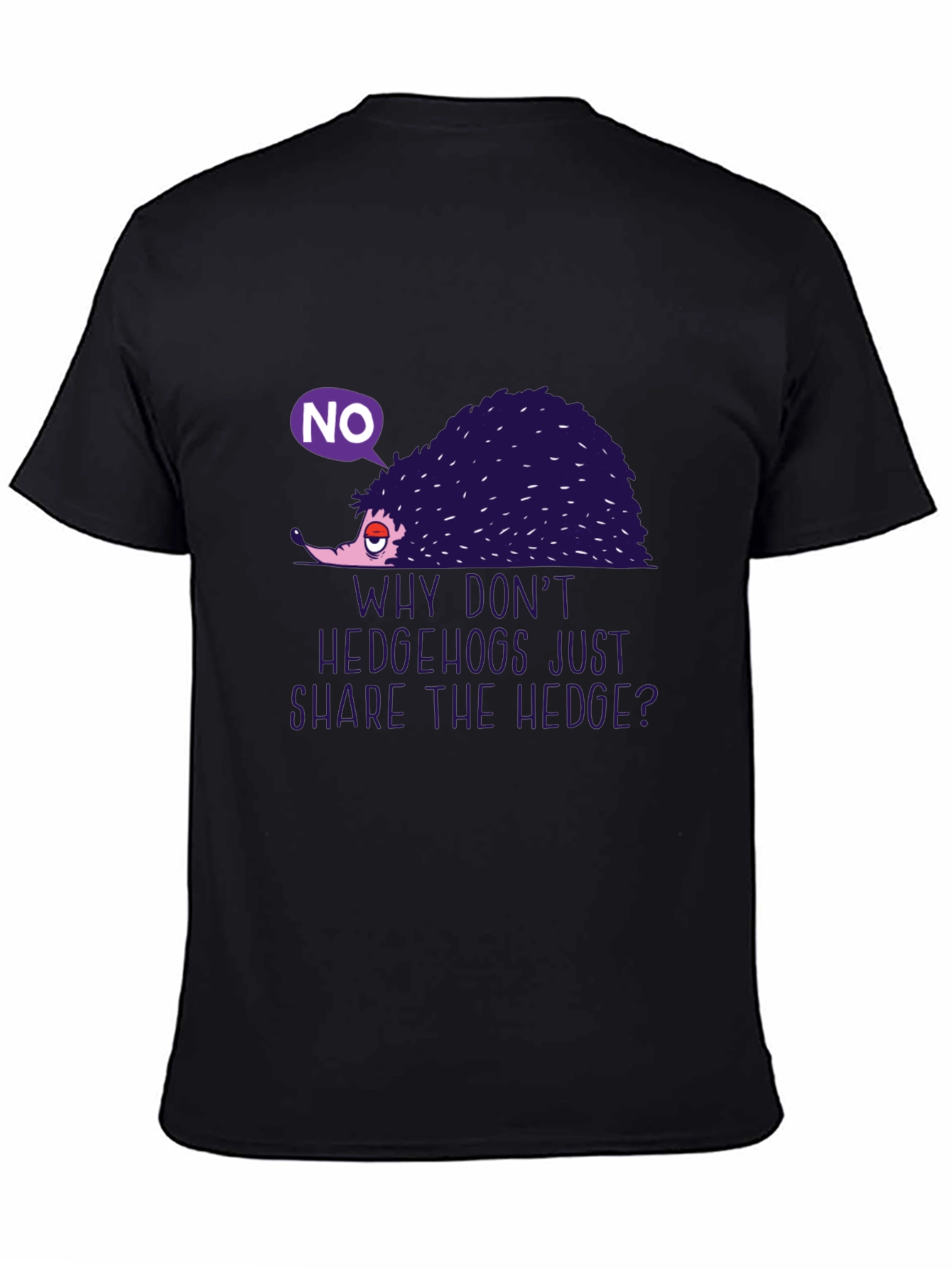 Humorous Hedgehog Graphic Tee - Why Dont Hedgehogs Just Share The Hedge?