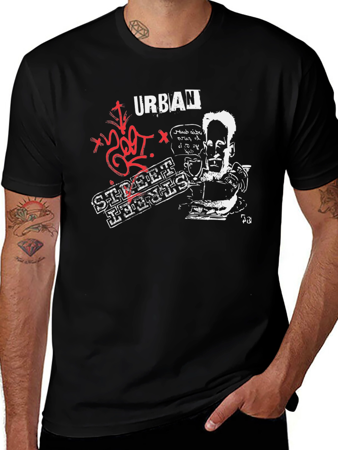 Urban Street Prints Black Graphic T-Shirt