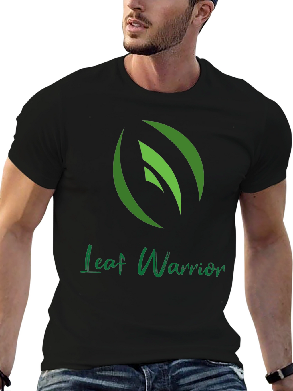 Leaf Warrior Graphic Tee - Green Leaf Design