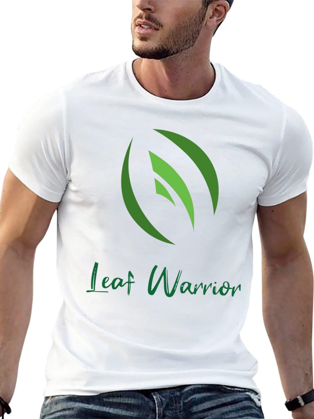 Leaf Warrior Graphic Tee - Green Leaf Design
