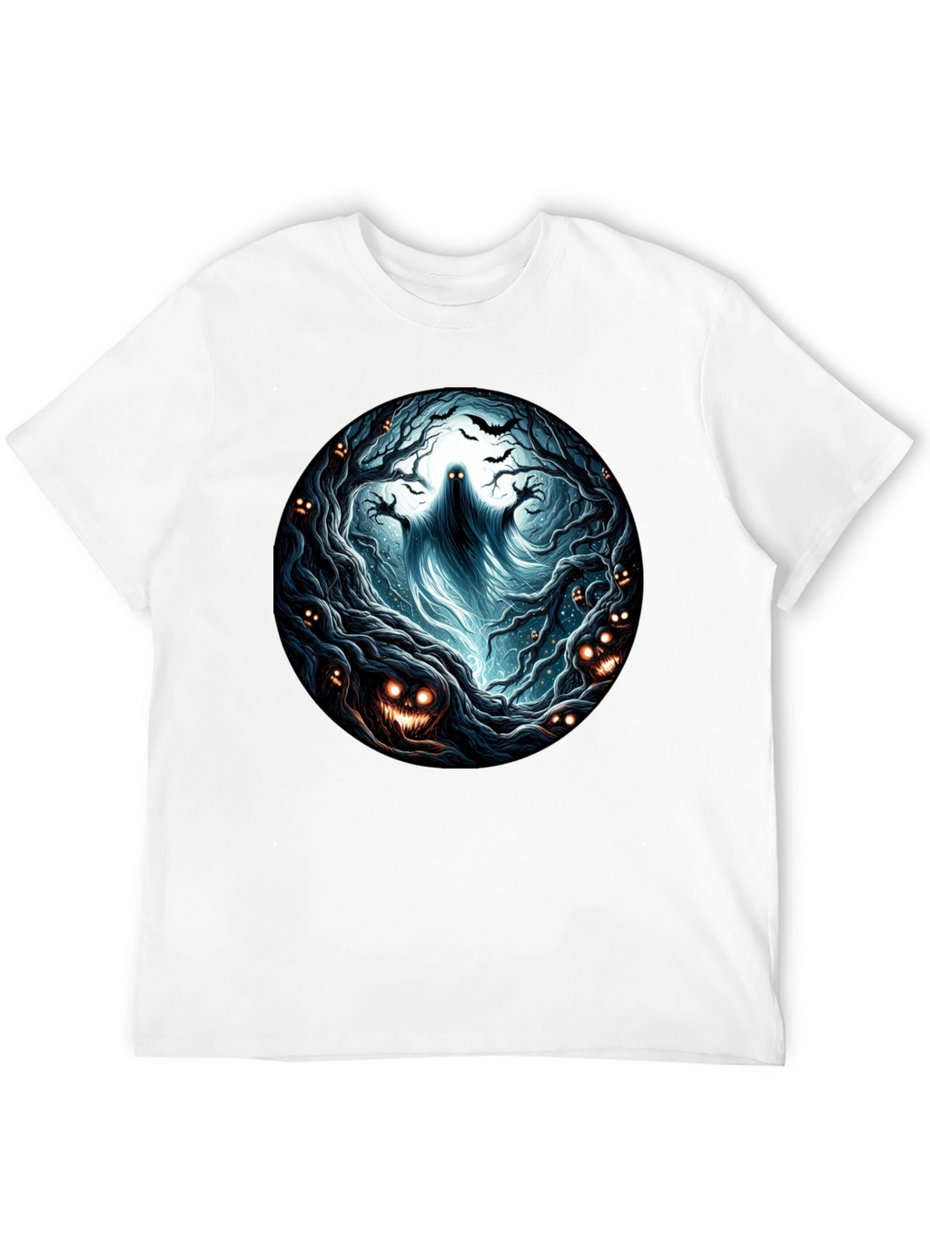 Eerie Forest Ghost T-Shirt: Halloween Ready!