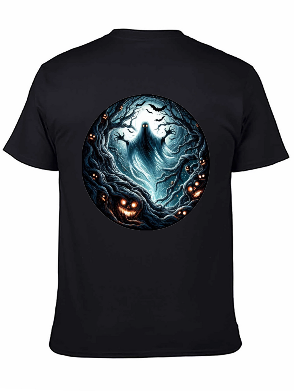 Eerie Forest Ghost T-Shirt: Halloween Ready!