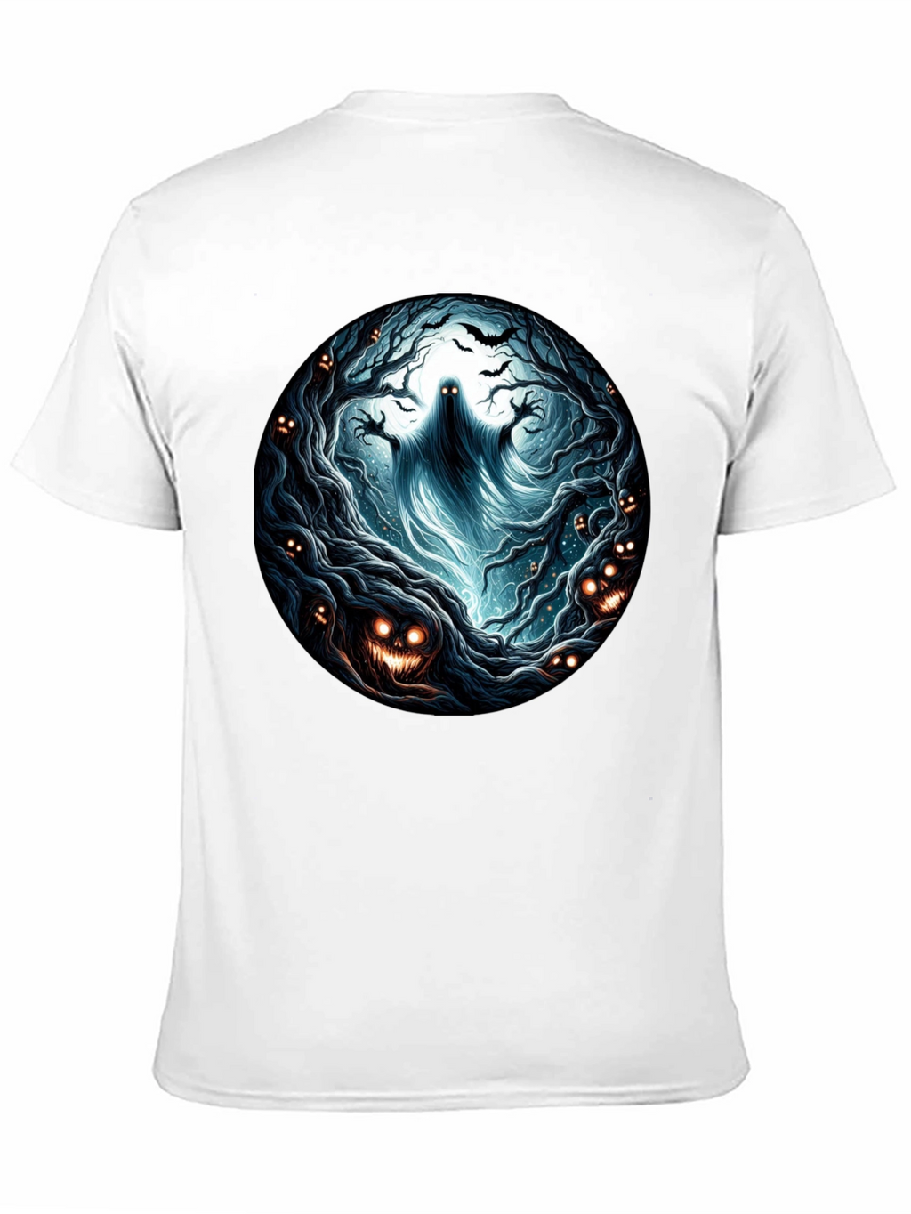 Eerie Forest Ghost T-Shirt: Halloween Ready!