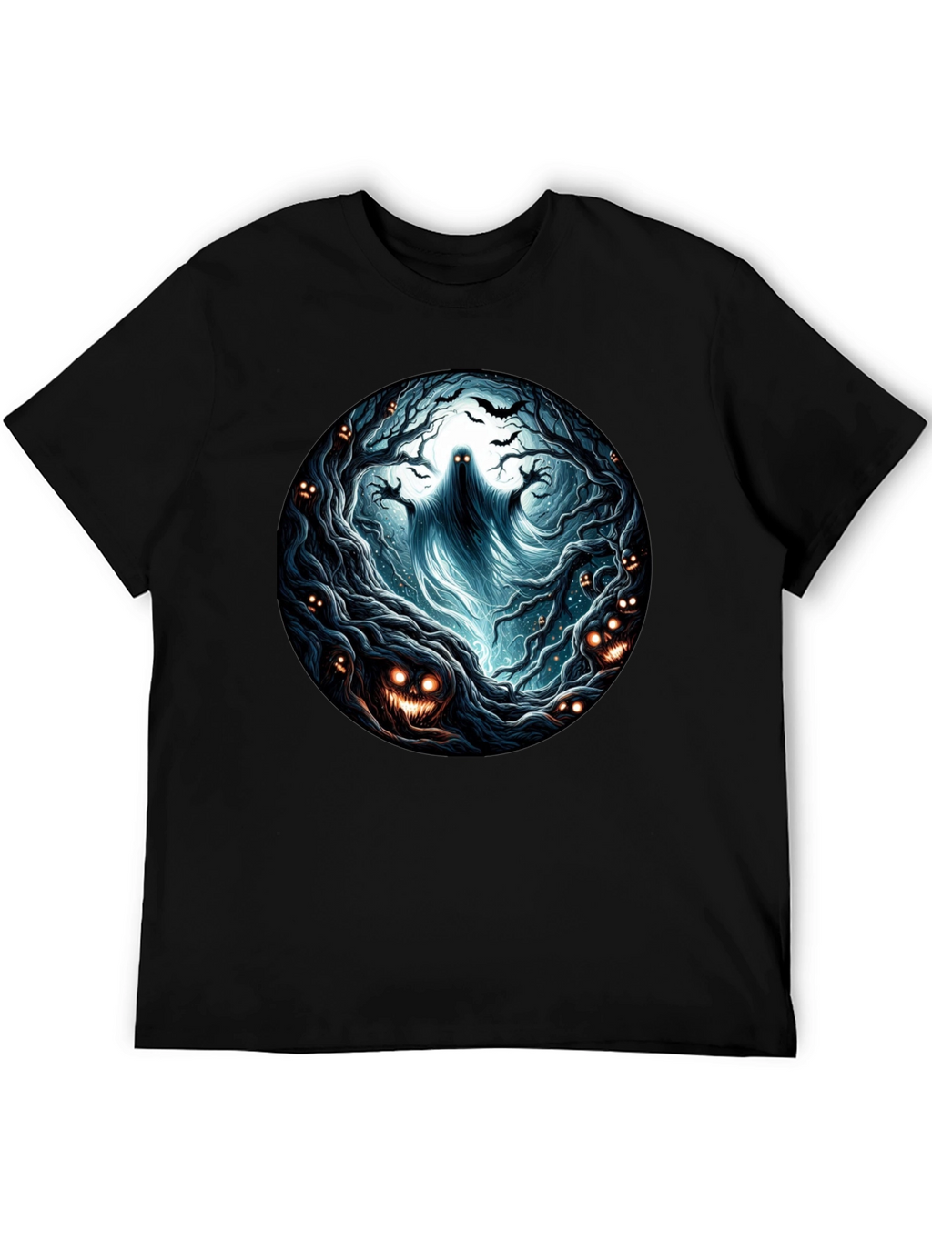 Eerie Forest Ghost T-Shirt: Halloween Ready!