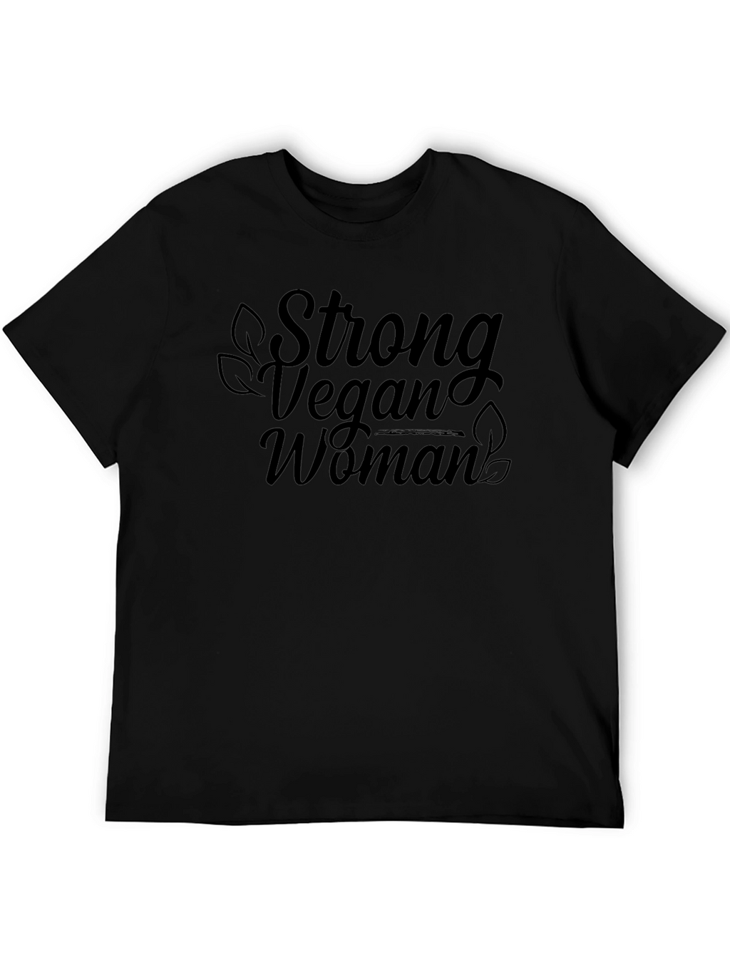 Strong Vegan Woman Black T-Shirt