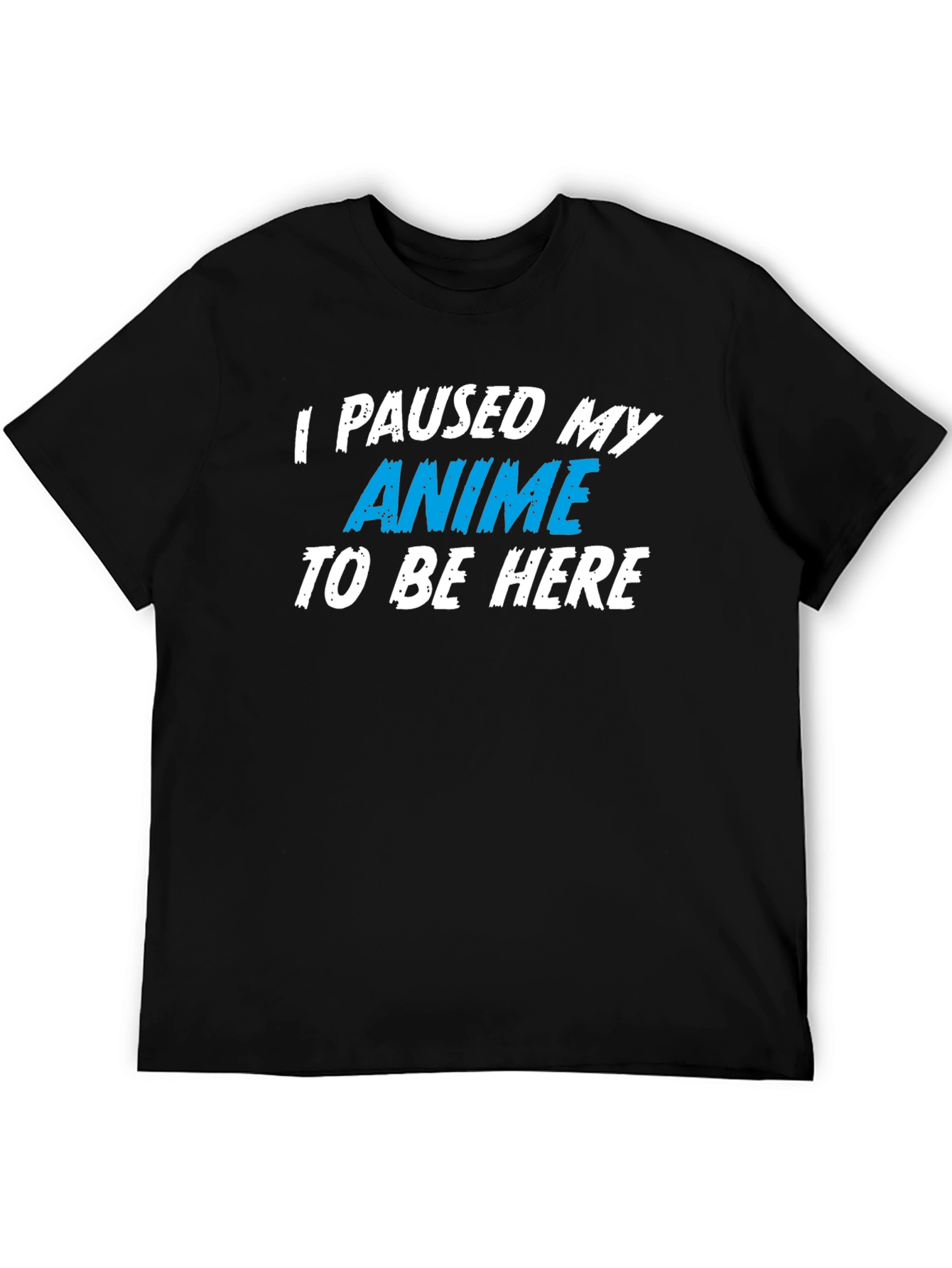 Anime Paused T-Shirt - Black Cotton Tee