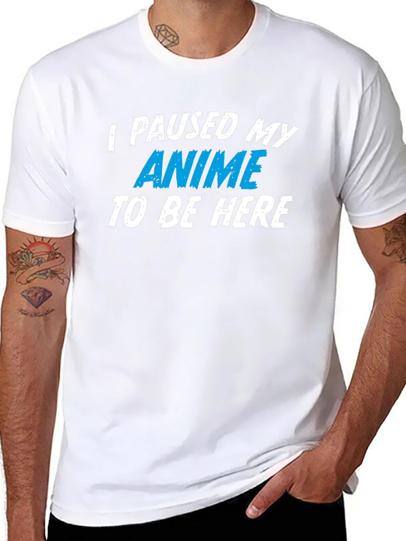 Anime Paused T-Shirt - Black Cotton Tee