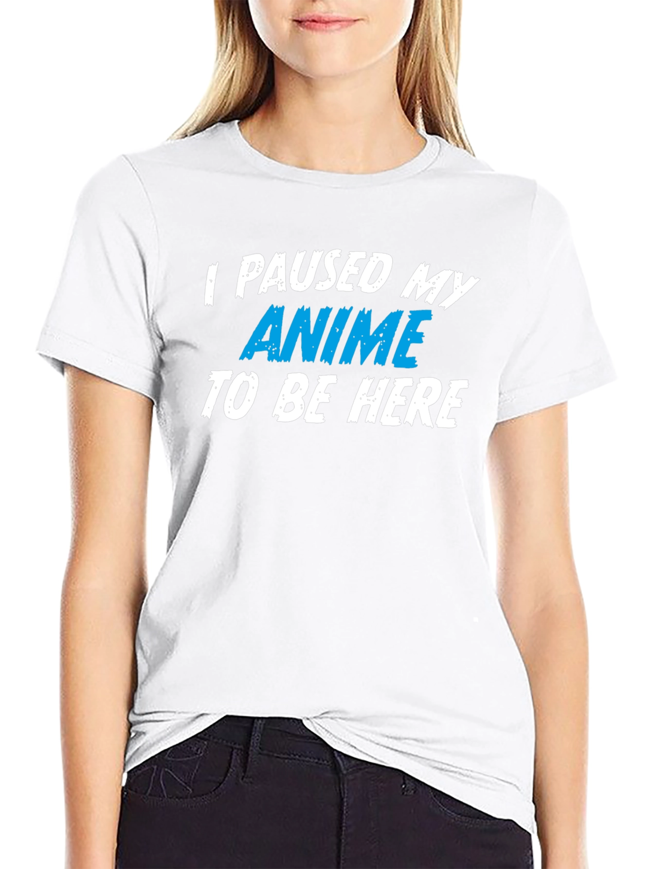 Anime Paused T-Shirt - Black Cotton Tee